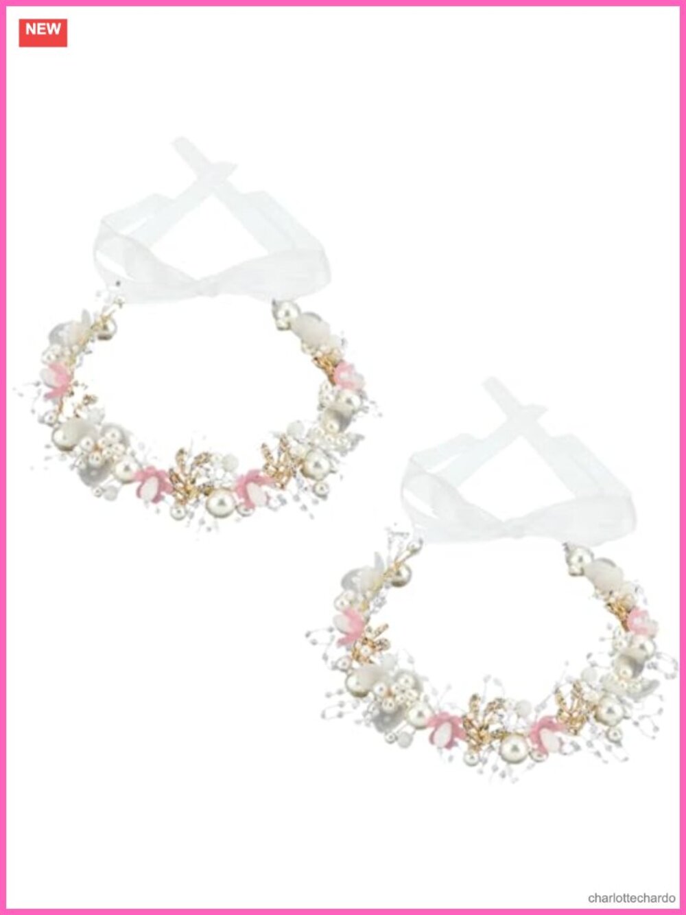 2 Pc Flower Girl Headpiece Pearl Rhinestone Hair Accessory